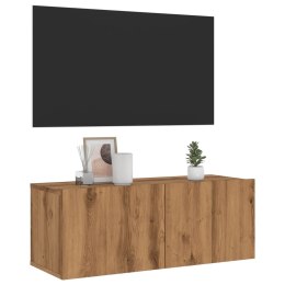 Ścienna szafka TV, dąb artisan, 80x30x30 cm Lumarko!