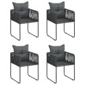 5-częściowy zestaw mebli ogrodowych rattan PVC, czarny Lumarko!