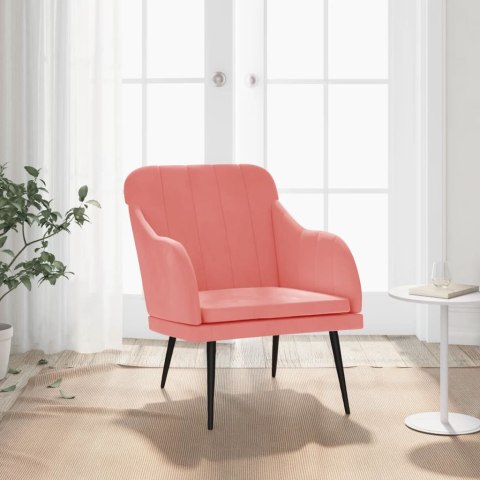 Fotel, różowy, 63x76x80 cm, obity aksamitem Lumarko!
