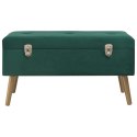 Ławka ze schowkiem, 80 cm, zielona, aksamitna Lumarko!