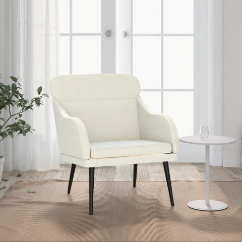 Fotel, kremowy, 63x76x80 cm, obity aksamitem Lumarko!