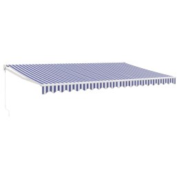 Zwijana markiza, niebiesko-biała, 5x3 m, tkanina i aluminium Lumarko!
