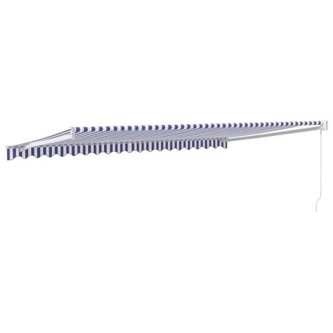 Zwijana markiza, niebiesko-biała, 5x3 m, tkanina i aluminium Lumarko!