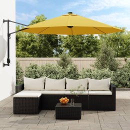 Ścienny parasol ogrodowy z LED, żółty, 290 cm Lumarko!