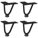 Nogi do stołu Hairpin, 4 szt., czarne, 10 cm, lita stal Lumarko!