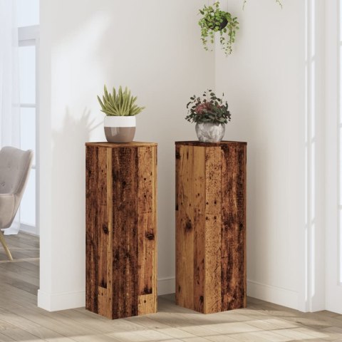 Stojaki na rośliny, 2 szt., stare drewno, 25x25x80 cm Lumarko!