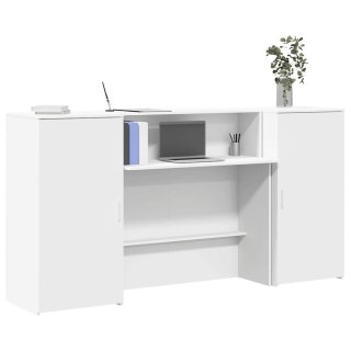Biurko recepcyjne białe 200x50x103,5 cm Drewno klejone Lumarko!