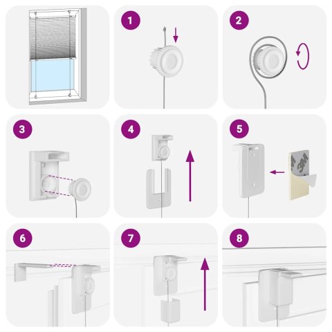 Roleta plisowana różowa 120x150 cm Szerokość tkaniny 119,4 cm Lumarko!