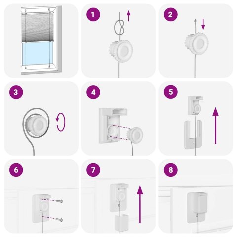 Roleta plisowana różowa 120x150 cm Szerokość tkaniny 119,4 cm Lumarko!