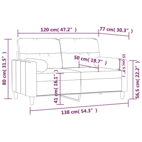 2-osobowa sofa z poduszkami, jasnożółta, 120 cm, tkanina Lumarko!