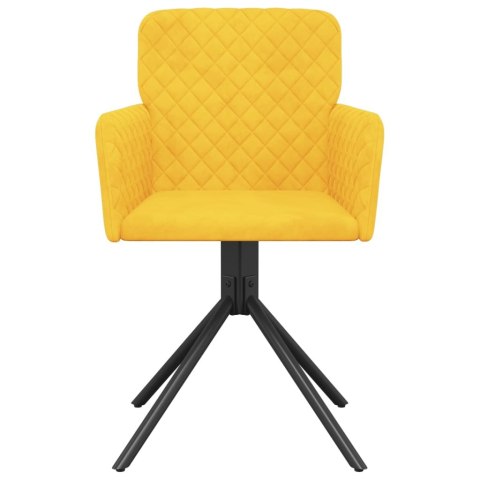 Obrotowe krzesła stołowe, 2 szt., żółte, aksamitne Lumarko!