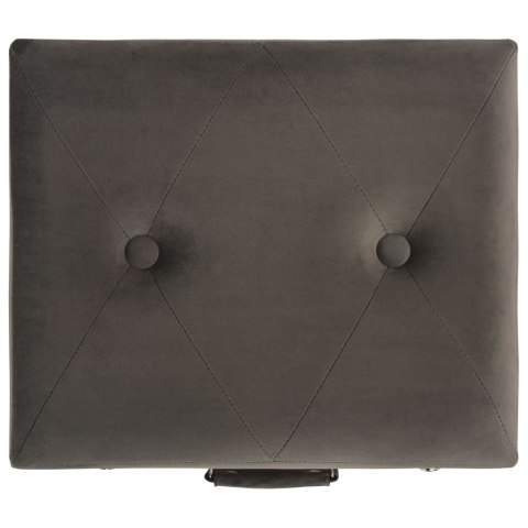 Stołki ze schowkami, 3 szt., szare, aksamitne Lumarko!