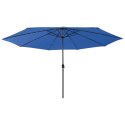 Parasol ogrodowy z LED, 400 cm, niebieski Lumarko!