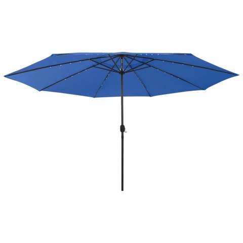 Parasol ogrodowy z LED, 400 cm, niebieski Lumarko!