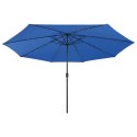 Parasol ogrodowy z LED, 400 cm, niebieski Lumarko!