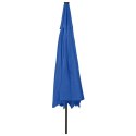 Parasol ogrodowy z LED, 400 cm, niebieski Lumarko!