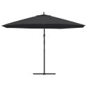 Parasol wiszący z aluminiowym słupkiem, 350 cm, czarny Lumarko!
