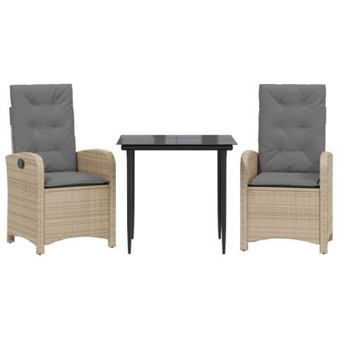 3-cz. zestaw mebli ogrodowych z poduszkami, mieszany beż Lumarko!