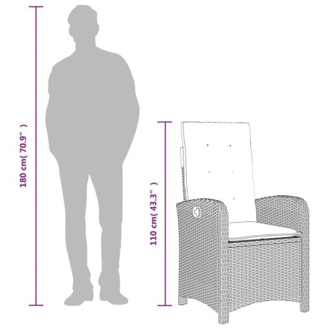 3-cz. zestaw mebli ogrodowych z poduszkami, mieszany beż Lumarko!