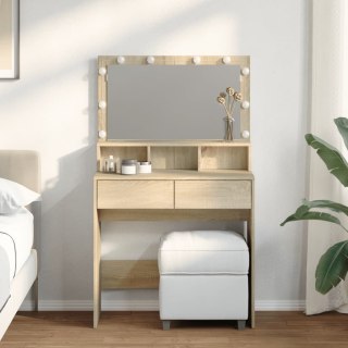Toaletka z oświetleniem LED, dąb sonoma, 80x41x134,5 cm Lumarko!