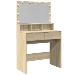 Toaletka z oświetleniem LED, dąb sonoma, 80x41x134,5 cm Lumarko!