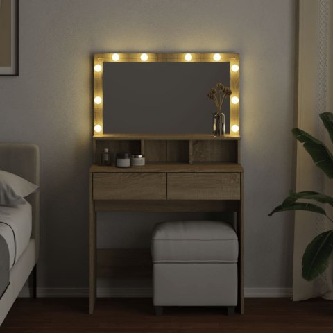 Toaletka z oświetleniem LED, dąb sonoma, 80x41x134,5 cm Lumarko!