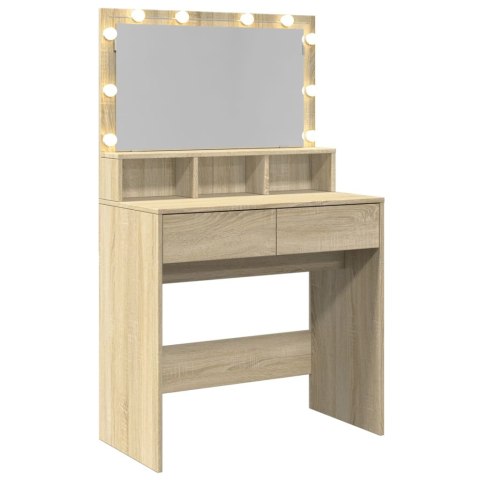 Toaletka z oświetleniem LED, dąb sonoma, 80x41x134,5 cm Lumarko!