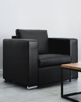 Fotel HELSINKI Skóra naturalna Czarny Lumarko!