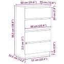  Komoda, biała, 60 x 35 x 98,5 cm, płyta wiórowa Lumarko!