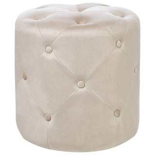 Puf welurowy ⌀ 40 cm jasnobeżowy COROLLA
