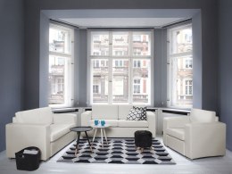 Sofa 2-osobowa skórzana biała HELSINKI Lumarko!