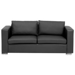 Sofa 3-osobowa skórzana czarna HELSINKI Lumarko!