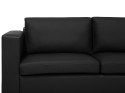 Sofa 3-osobowa skórzana czarna HELSINKI Lumarko!
