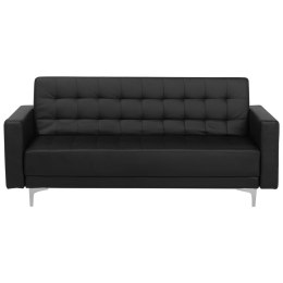 Sofa rozkładana ekoskóra czarna ABERDEEN Lumarko!