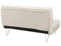 Sofa welurowa rozkładana 2-osobowa beżowa VESTFOLD Lumarko!
