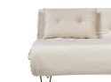 Sofa welurowa rozkładana 2-osobowa beżowa VESTFOLD Lumarko!