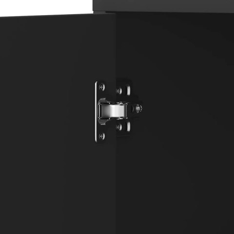  Szafka łazienkowa, czarna, 30x30x183,5 cm, płyta wiórowa Lumarko!