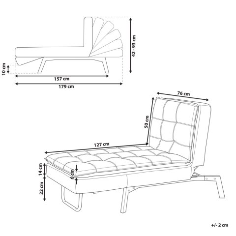 Szezlong rozkładany granatowy LOIRET