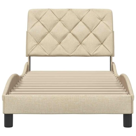 Rama łóżka bez materaca Kremowa 90x200 cm Tkanina Lumarko!