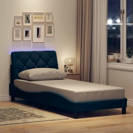 Rama łóżka z LED bez materaca Niebieski 90x190 cm Tkanina Lumarko!