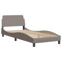 Rama łóżka z diodami LED bez materaca Taupe 90x190 cm Tkanina Lumarko!