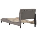 Rama łóżka z diodami LED bez materaca Taupe 90x190 cm Tkanina Lumarko!