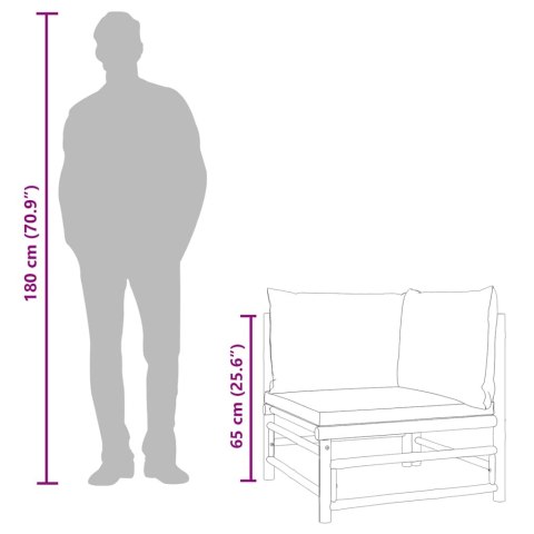 2-cz. zestaw mebli do ogrodu, zielone poduszki, bambus Lumarko!