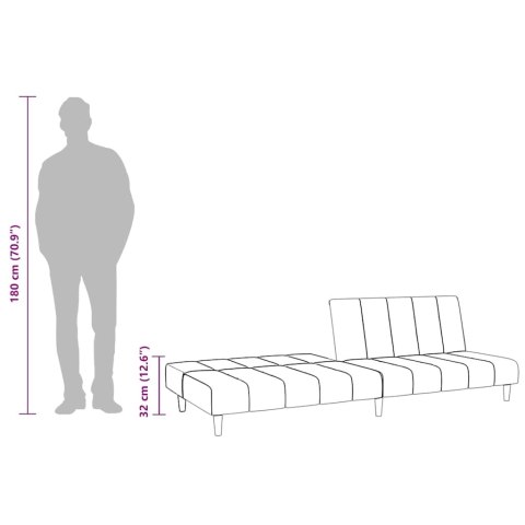 2-osobowa kanapa, jasnoszara, tapicerowana aksamitem Lumarko! Lumarko!