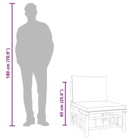 3-cz. zestaw mebli do ogrodu, ciemnoszare poduszki, bambus Lumarko!