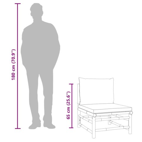 3-cz. zestaw mebli do ogrodu, jasnoszare poduszki, bambus Lumarko!