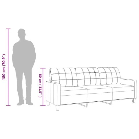 3-osobowa sofa, czarna, 180 cm, obita sztuczną skórą Lumarko!