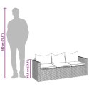  3-osobowa sofa ogrodowa z poduszkami, czarna, polirattan Lumarko! Lumarko!