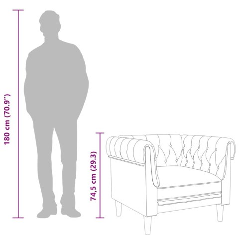 Fotel Chesterfield, brązowy, obity tkaniną Lumarko! Lumarko!