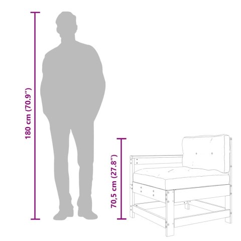 Fotel ogrodowy z poduszkami, szary, lite drewno sosnowe Lumarko!